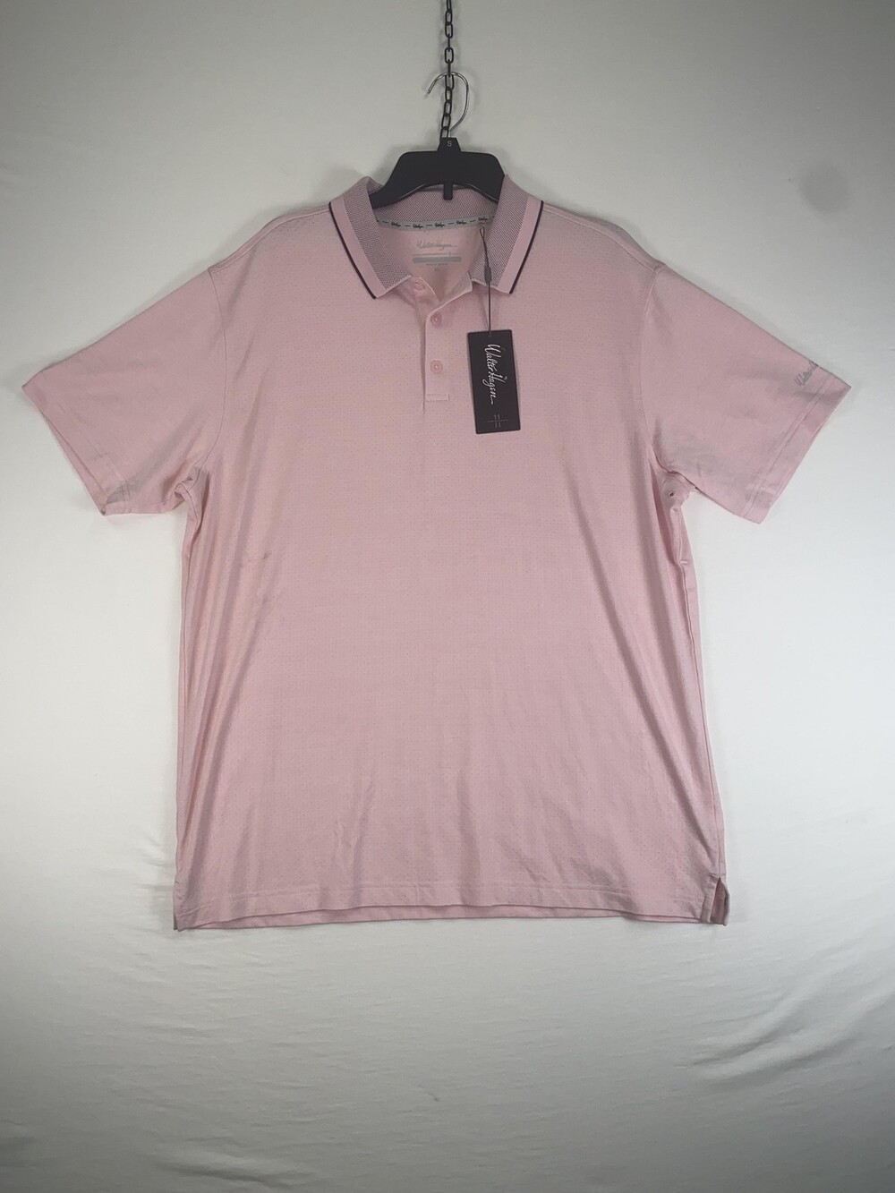 Walter Hagen Polo Shirt Mens XL Pink Polyester P11 Birdseye Athletic Golf